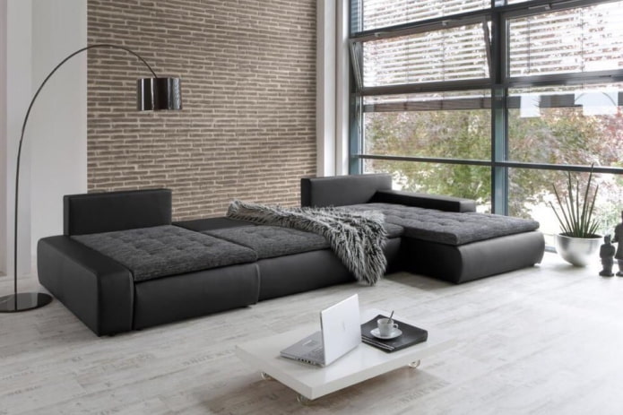 izvelkamais dīvāns modernā stilā