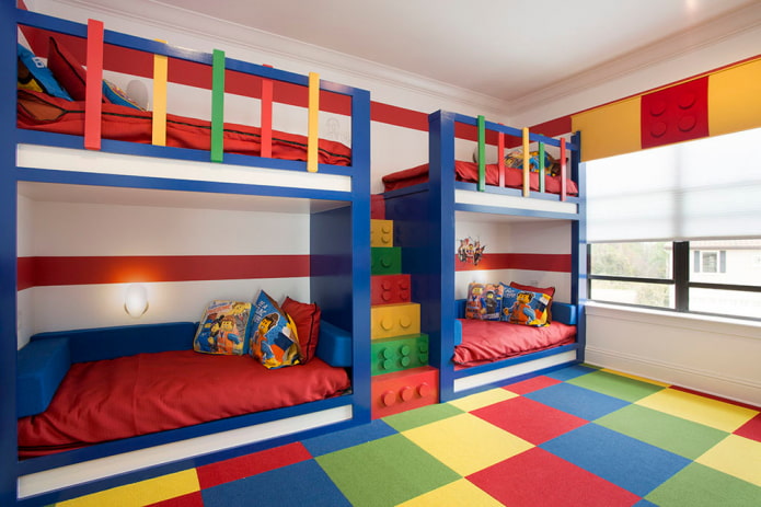 דגם קומותיים בחדר ילדים לבנים