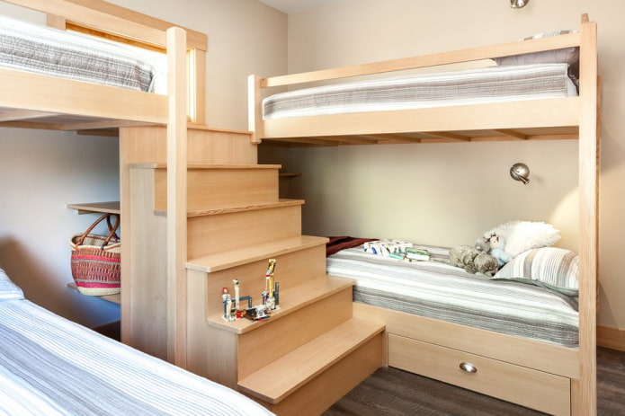bunk model with a staircase in the nursery