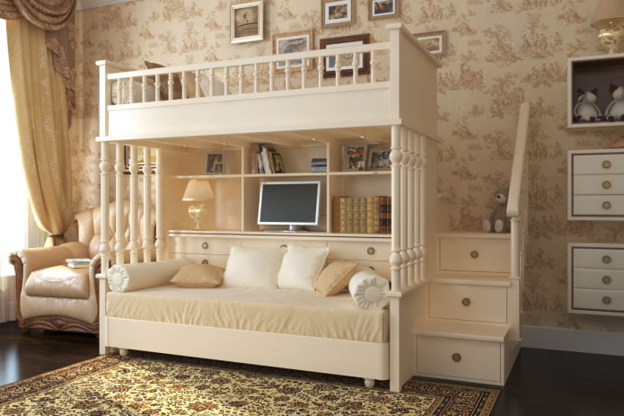 bunk model in the nursery in the classical style