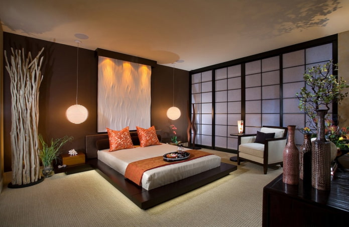 cama de estilo oriental