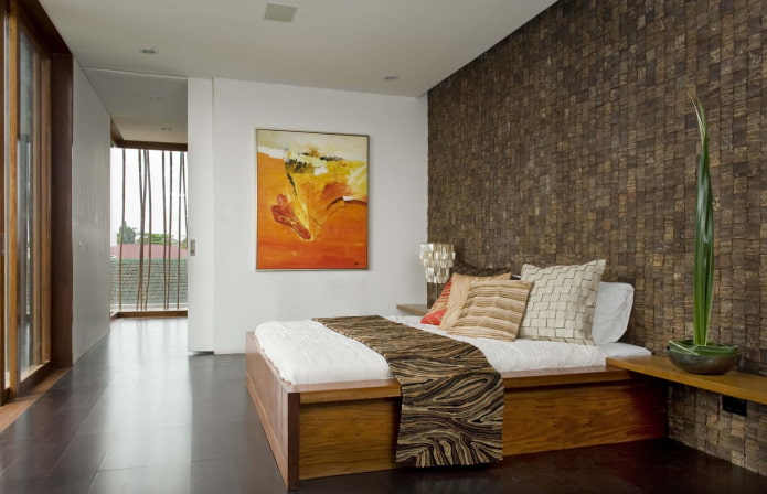 kokoso mozaikos plytelės miegamajame