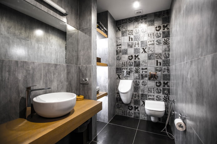 grå toalettdesign