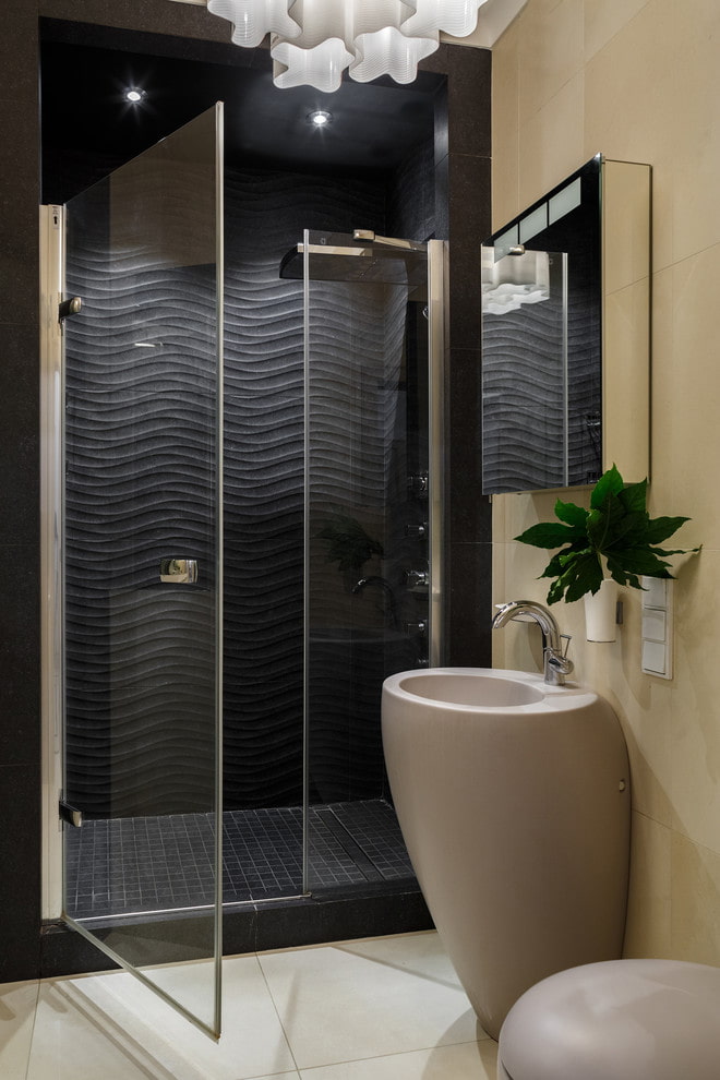 opțiunea de proiectare a unei cabine de duș cu dale