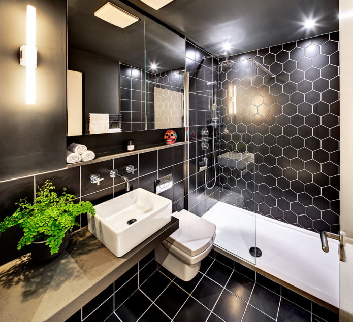 black tile in a modern style