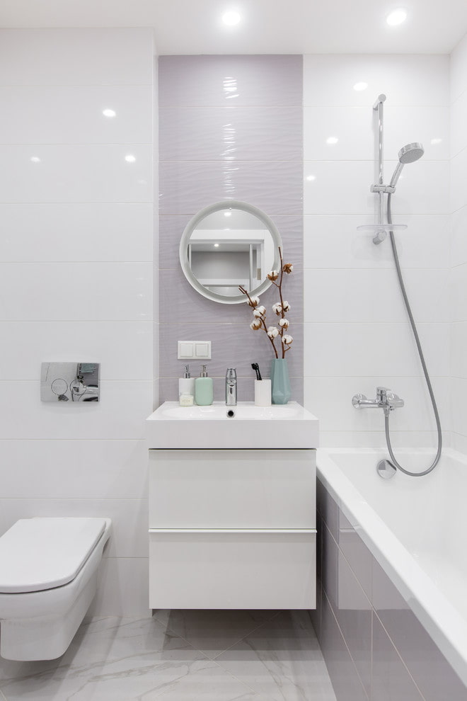 combination of white and lilac tiles