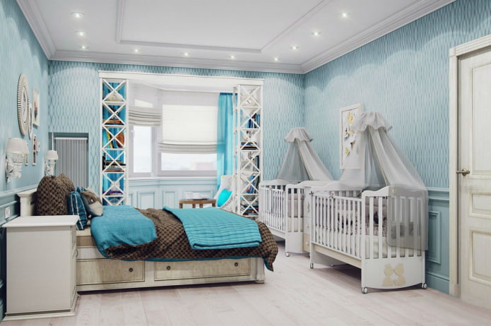 crib in the bedroom interior