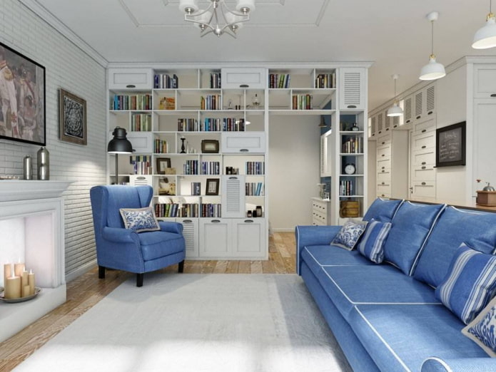 blå provence sofa