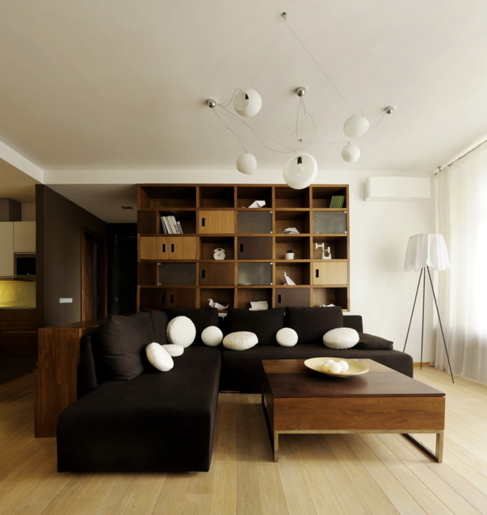 sofa modular coklat