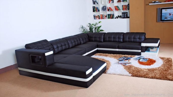 sofa hitam dan putih