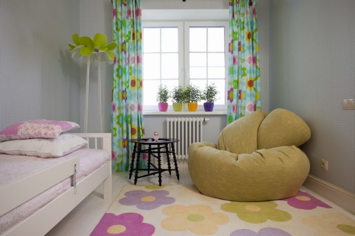 pouf in the interior of a children's room