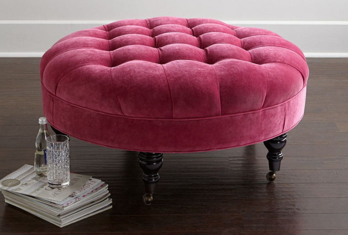 pouf on casters in the interior