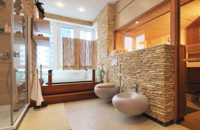 decorative stone toilet in the interior