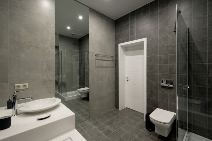 бетонни плочки в интериора на банята
