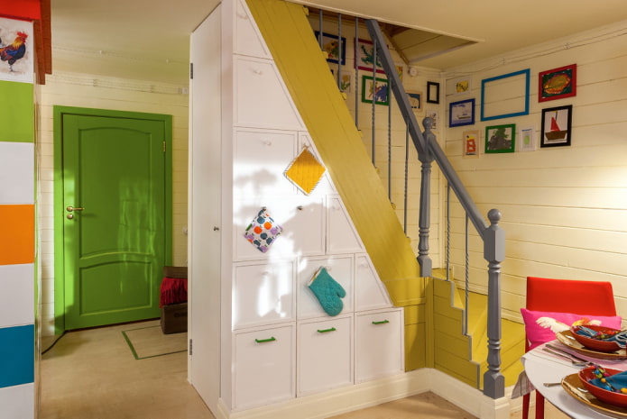 armoire sous une cage d'escalier dans une maison privée