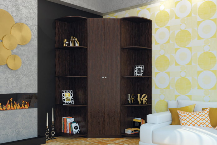 Wenge corner cabinet in the hall