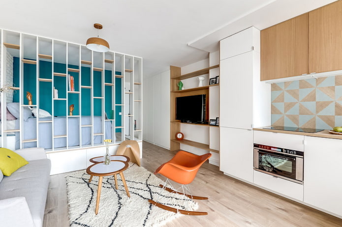 interior design of a studio apartment