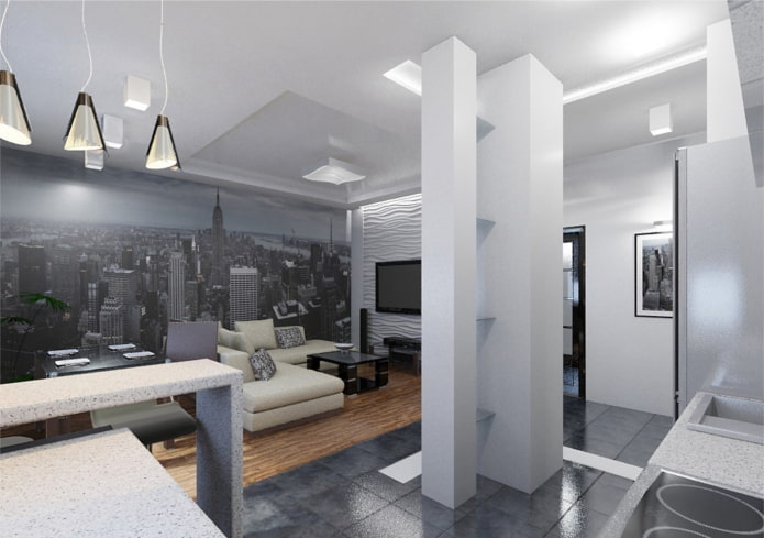 High-Tech-Studio-Apartment Interieur