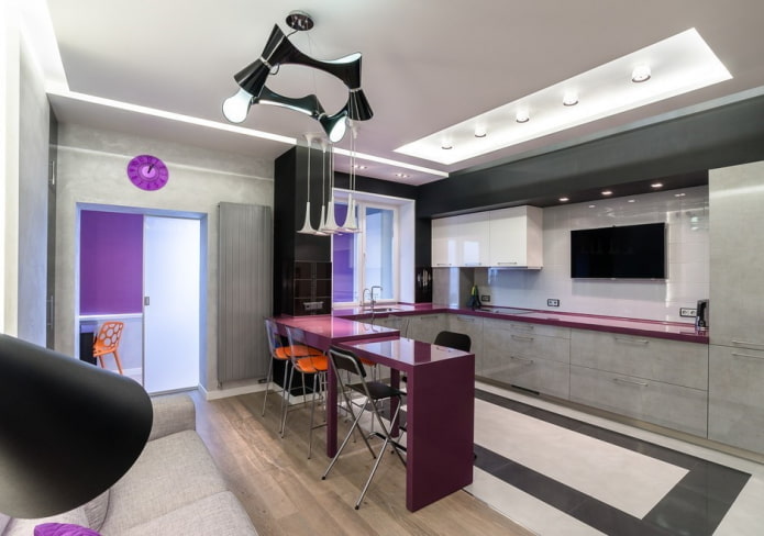 design de înaltă tehnologie bucătărie studio interior