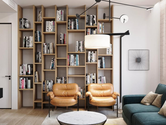 police za knjige do stropa u unutrašnjosti
