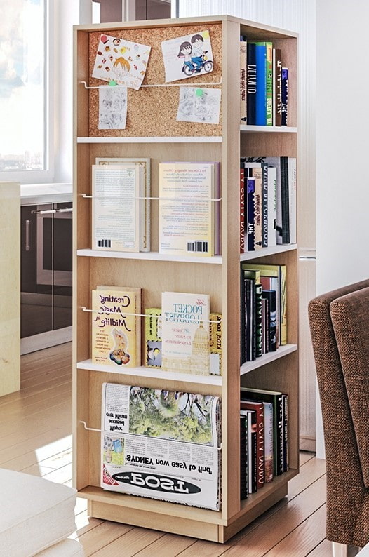estante para libros en el interior