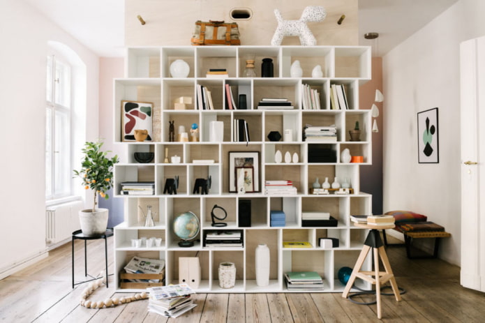 shelving for decorative elements in the interior