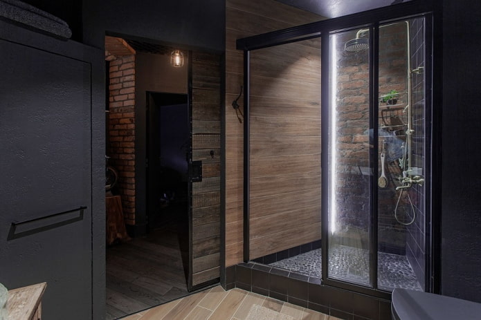 loft style shower design