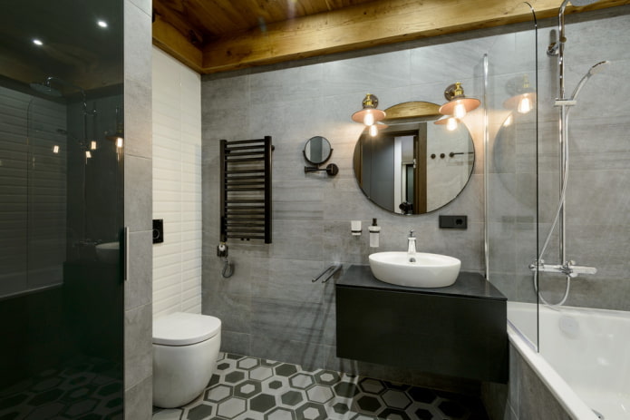 bēniņu stila vannas istabas dizains