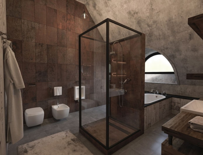 Badezimmerdesign im Loft-Stil