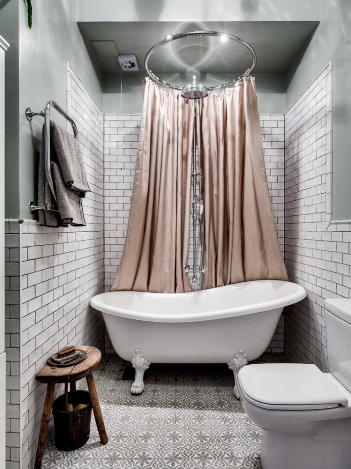 Skandinaviško stiliaus vonios kambario apdaila