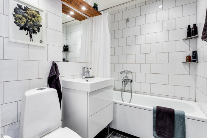 бял интериорен дизайн на банята