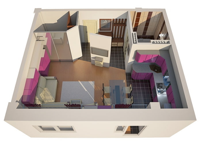 dzīvokļa plānojums ir 40 kvadrāti