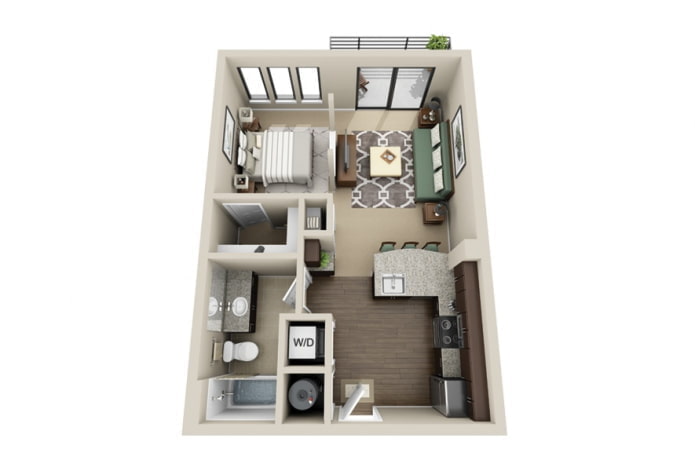 layout of the apartment is 40 squares