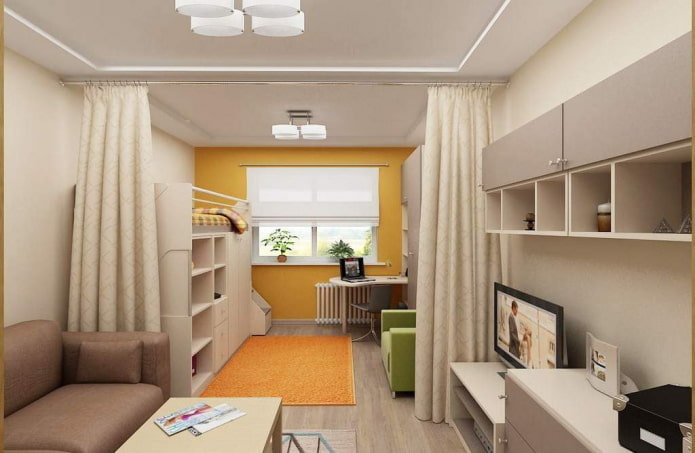 design per bambini all'interno dell'appartamento 40 quadrati