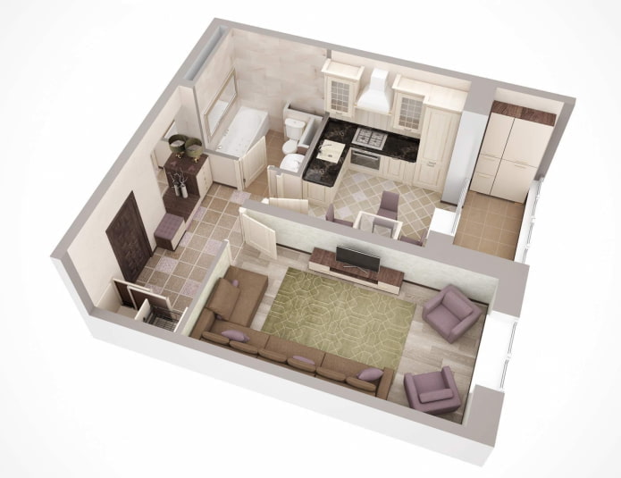 dzīvokļa plānojums ir 40 kvadrāti