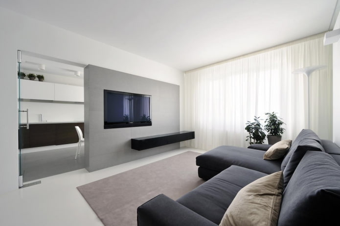 Interiér bytu 50 štvorcov v štýle minimalizmu