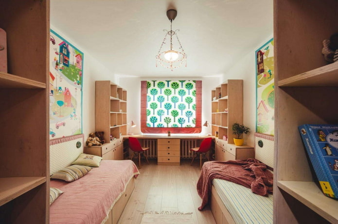 wnętrze pokoju dziecinnego w mieszkaniu ma 50 kwadratów