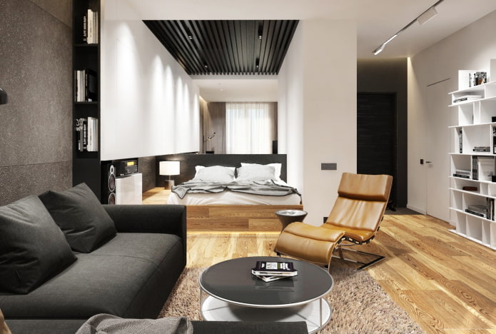 Interiér bytu je 36 čtverců v moderním stylu