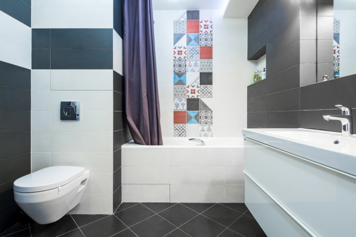 badeværelse interiør i en lejlighed på 36 firkanter