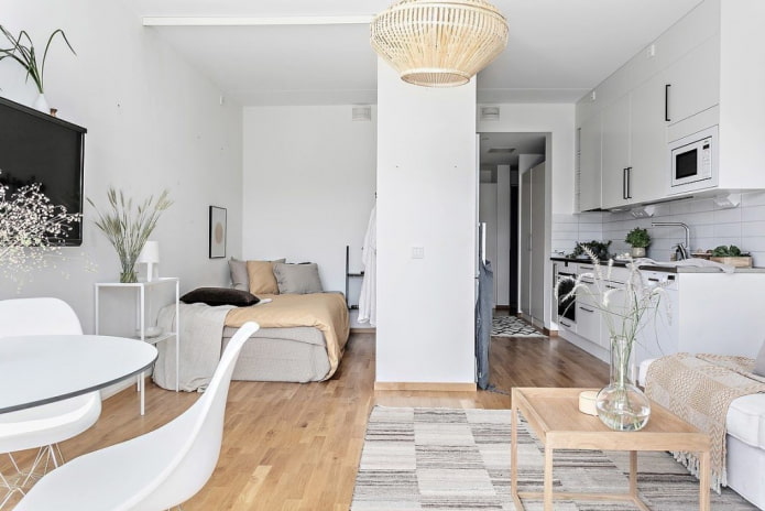apartment of 35 squares in scandinavian style