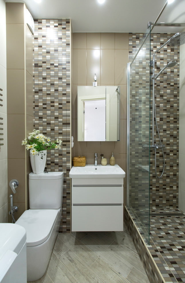 bathroom design in the interior of the apartment 45 squares