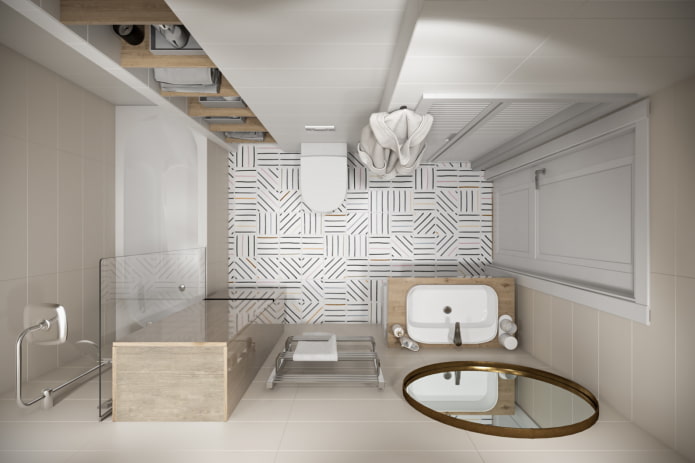 bathroom design in the interior of the apartment 45 squares