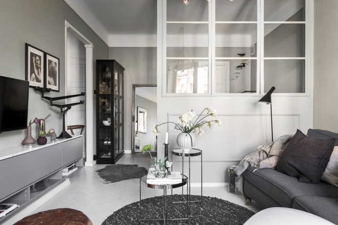 interior d'un apartament de 45 places en estil escandinau