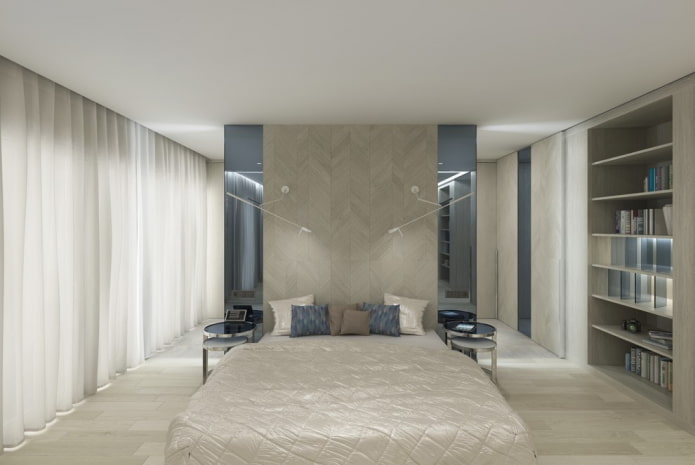 bedroom design in the interior of the apartment 100 squares