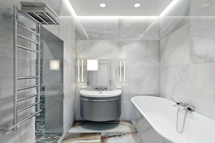 diseño de baño en el interior del apartamento 100 plazas