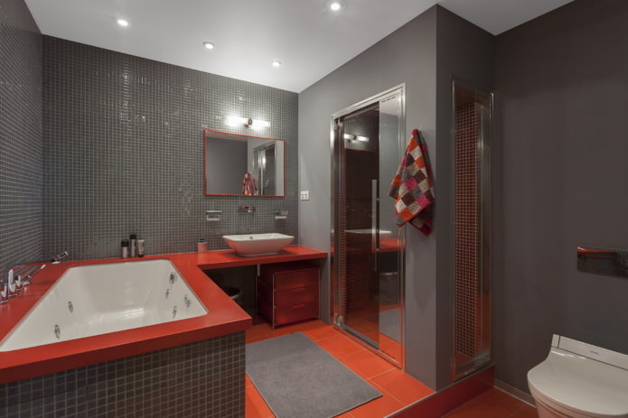עיצוב אמבטיה בפנים הדירה 100 ריבועים
