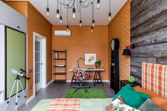 мебели в интериора на детската стая в индустриален стил