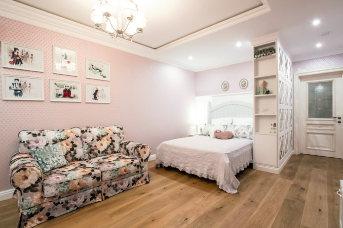 Spavaća soba za tinejdžersku djevojku u stilu Provence