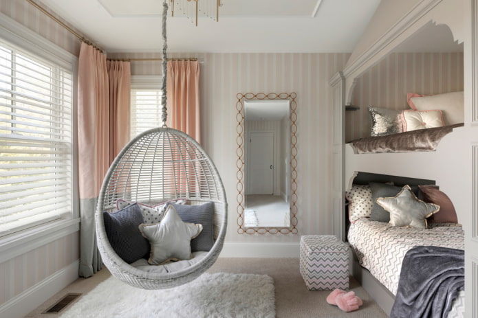 sovrum design för två flickor