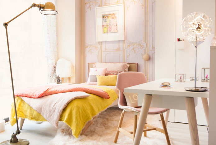 Scandinavian style teenage girl bedroom